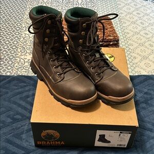 Brahma Men's Dark Brown Lace-Up Boots Men Size 7 1/2